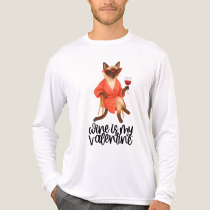 Sassy Siamese Katze trinkt Wein für Katzenliebhabe Tri-Blend Shirt