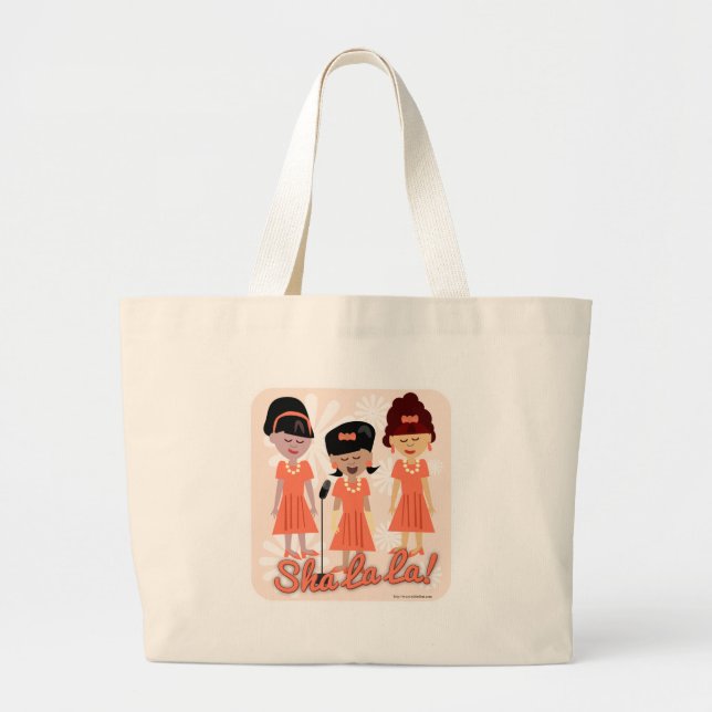 Sassy Sixties Girl Group Niedlich Retro Music Desi Jumbo Stoffbeutel (Vorne)