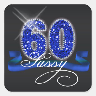 Sassy Sixty Sparkle ID191 Quadratischer Aufkleber