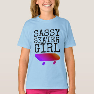 SASSY SKATER GIRL SKATEBOARDING T-Shirts