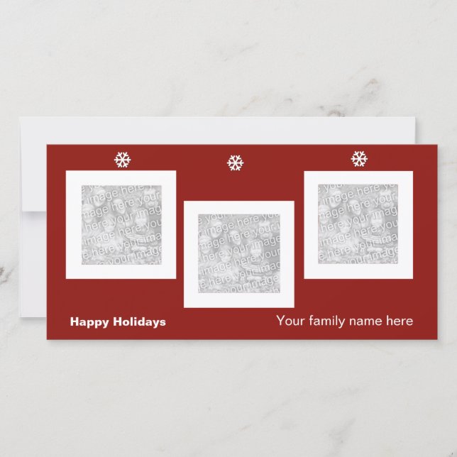 Sassy Snowflake Foto Card Feiertagskarte (Vorderseite)