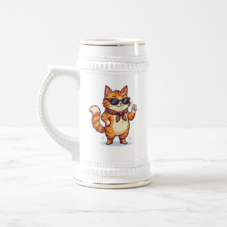 Sassy-Sonnenbrille-Katze-Tassen Cute & Trendy Feli Bierglas