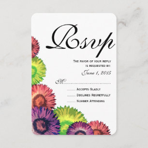 Sassy Spring Flowers Moderne Wedding RSVP Card Karte