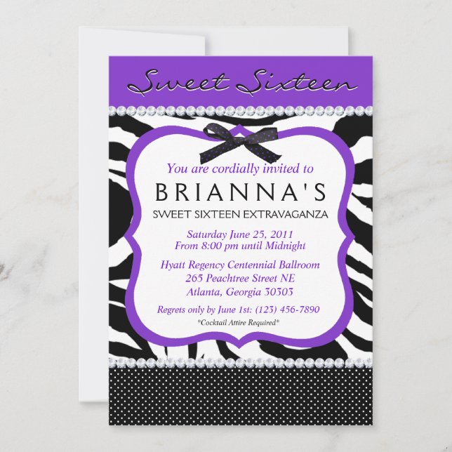 Sassy Sweet Sixteen Invite Einladung (Vorderseite)