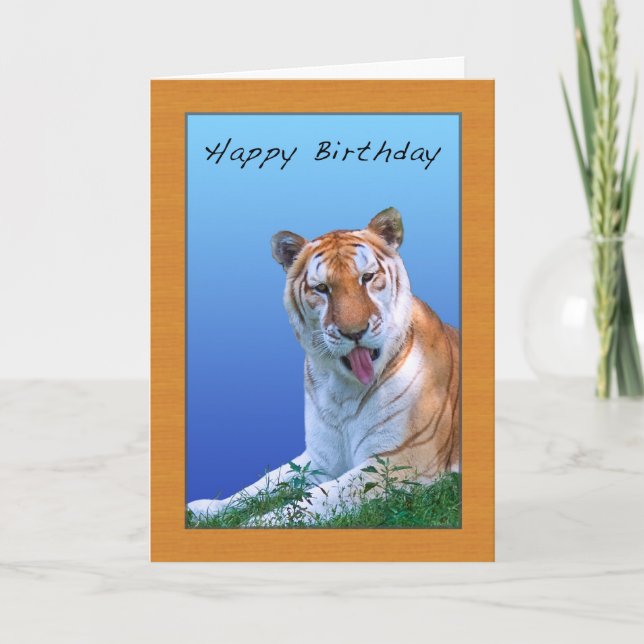 Sassy Tiger Geburtstagskarte Karte (Vorderseite)