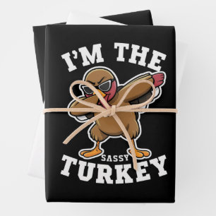 Sassy Truthahn-Passende Familien-Erntedankfest-Par Geschenkpapier Set