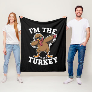 Sassy Turkey Matching Family Erntedank Party Fleecedecke