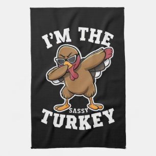 Sassy Turkey Matching Family Erntedank Party Geschirrtuch