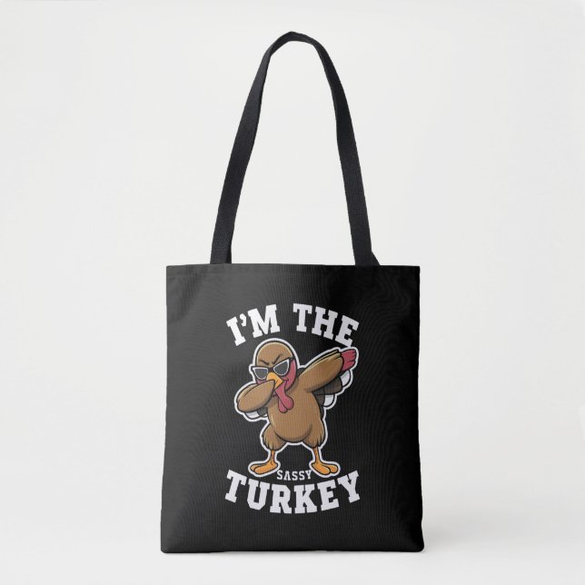 Sassy Turkey Matching Family Erntedank Party Tasche (Vorderseite)