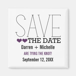 Sassy Typografy Save the Date Magnet, Lila Magnet