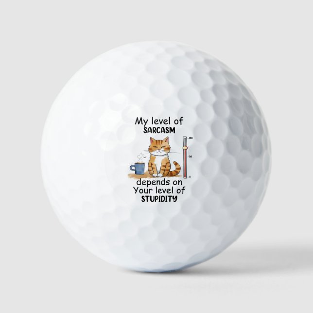 Sassy und Niedliche Orangenkatze Golfball (Vorderseite)
