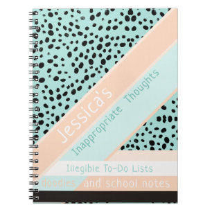 Sassy  Ungeeignete Gedanken  Peach & Aqua Spots Notizblock