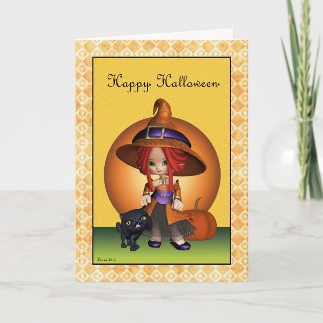 Sassy Witch Happy Halloween Grußkarte Karte (Vorderseite)