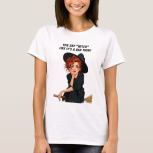 Sassy Witwe Halloween Design T-Shirt