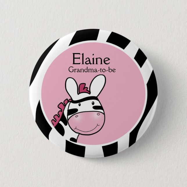 SASSY ZEBRA DIVA NAME TAG Personalisierter Button (Vorderseite)