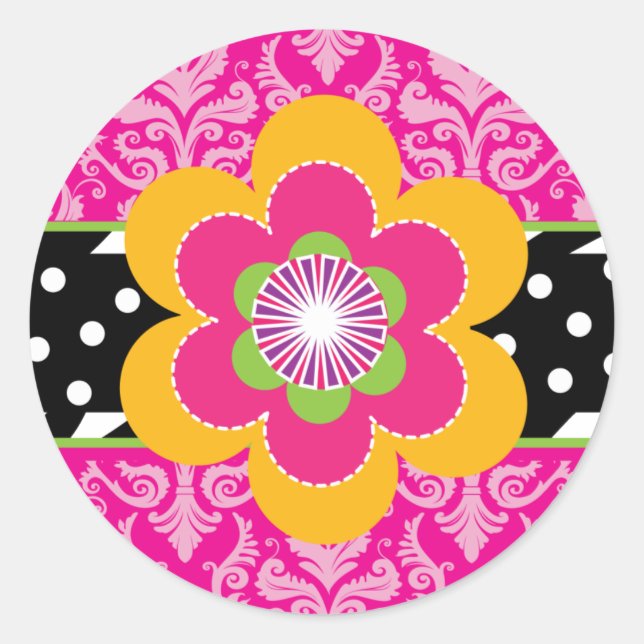 Sassy Zebra et Stickers Floral (Devant)