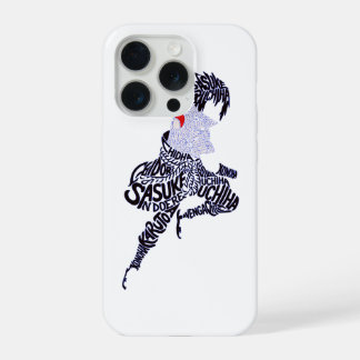 Sasuke Anime-Typografie iPhone 15 Pro Hülle