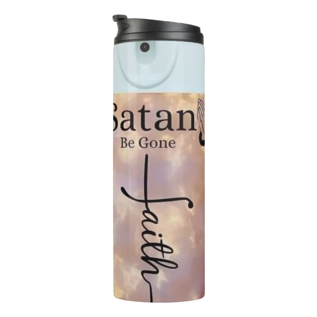 Satan Be Gone Spray Thermosbecher (Nach rechts gedreht)