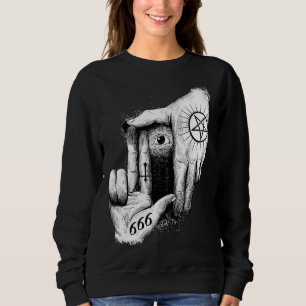 Satan beobachtet dich 666 Okkult Baphomet Ziege Sa Sweatshirt