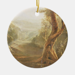 Satan Contemplating Adam and Eve in Paradise, aus Keramik Ornament