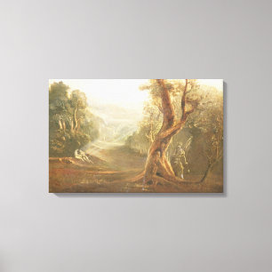 Satan, das Adam und Eve im Paradies, von erwägt Leinwanddruck