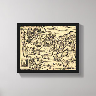 Satan, das seinen Hexen 8x10 beibringt Leinwanddruck
