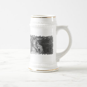 Satan, das Stein - Bedrängnisrandgraphik denkt Bierglas