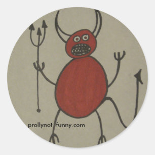 Satan hat Klammern Runder Aufkleber