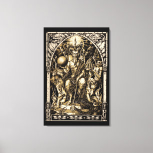 Satan inthronisierte Wand-Kunst der Leinwand-24x36 Leinwanddruck