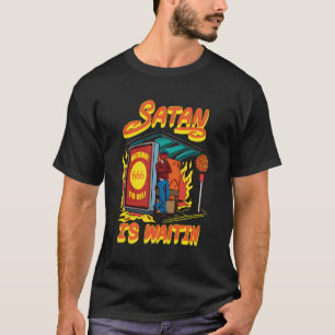 Satan ist an der Bushaltestelle Funny Lucifer Gif T-Shirt