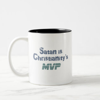 Satan ist der MVP des Christentums Zweifarbige Tasse