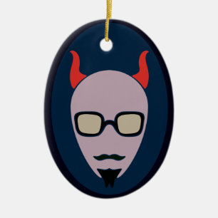 Satan ist ein Hipster Keramikornament