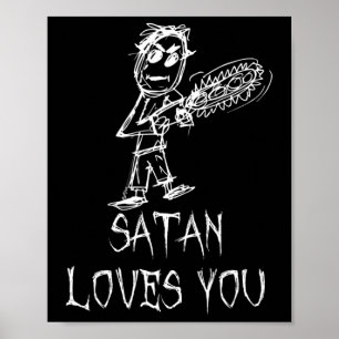 Satan Lieben Sie Halloween Kostümwortdesign Poster