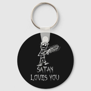 Satan Lieben Sie Halloween Kostümwortdesign Schlüsselanhänger