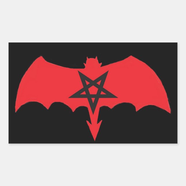 SATAN Pentagram Rechteckiger Aufkleber (Vorderseite)
