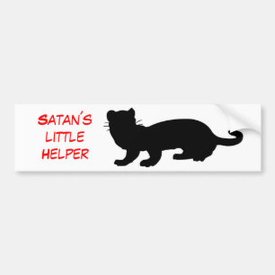 Satan´s little Helper mit Frettchenumriss Autoaufkleber