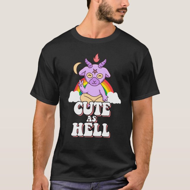 Satan Unicorn Ziege Niedlich als Hell T-Shirt (Vorderseite)