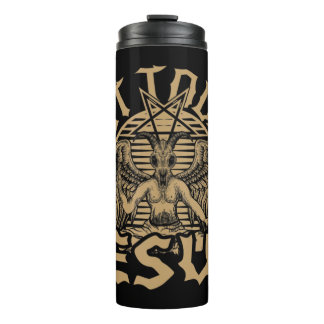 Satanic Baphomet Satan heute nicht Jesus tank oben Thermosbecher