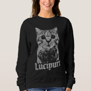 Satanic Cat Occult Lucipurr Antichrist Baphomet 66 Sweatshirt