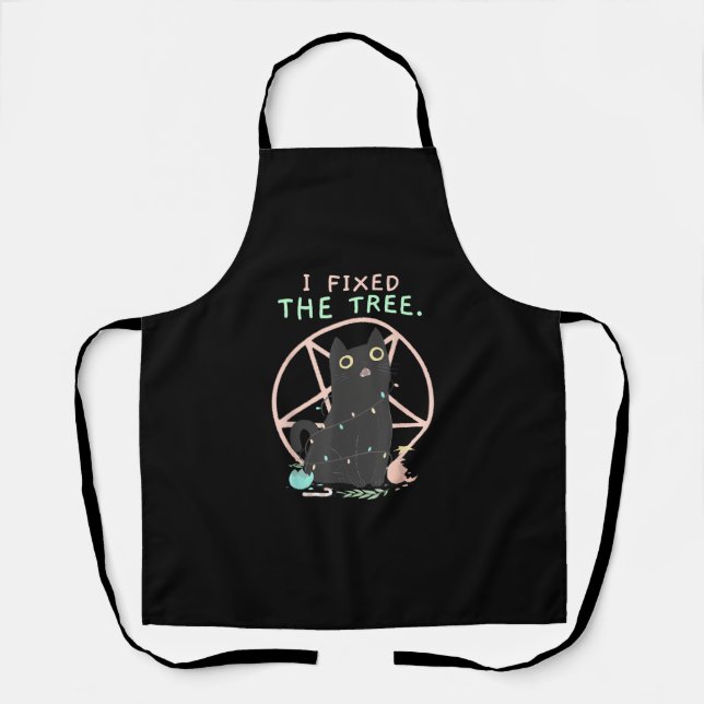 Satanic Demon Cat - Creepy Niedlich Pastel Goth Ch Schürze (Vorderseite)