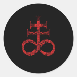 Satanic für den Satanisten Occult Leviathan Cross  Runder Aufkleber
