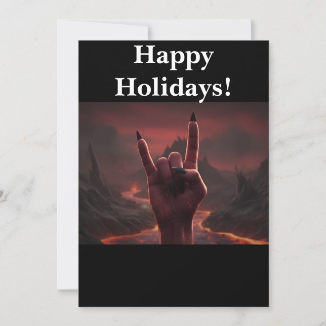 Satanic Happy Holidays Feiertagskarte (Vorderseite)