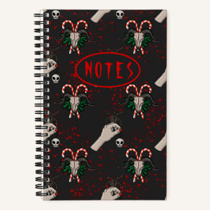 Satanic Spooky Weihnachts-Horror Spiral Notebook Notizbuch