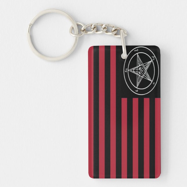 Satanische Flagge Schlüsselanhänger (Vorderseite)