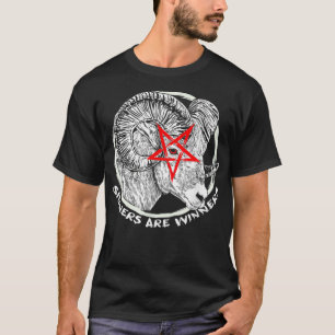 Satanische Sünder sind Sieger Ziege Goth Punk Blac T-Shirt