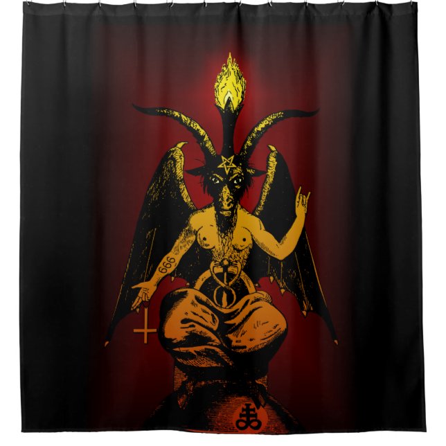 Satanische Ziege ENORMES 6' x6 Tapisserie Duschvorhang (Vorderseite)