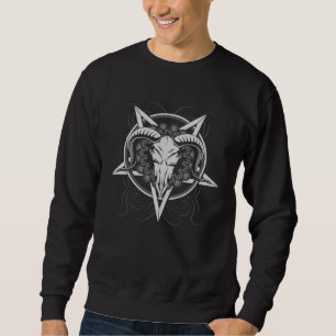 Satanische Ziege Okkult Luzifer Baphomet Pentagram Sweatshirt