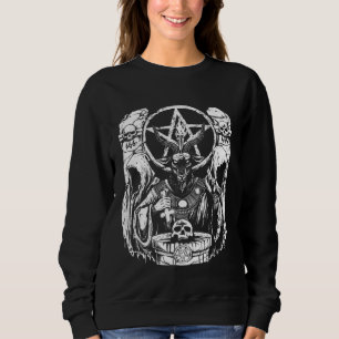 Satanischer Teufel mit Totenkopf Okkult 666 Ziege Sweatshirt