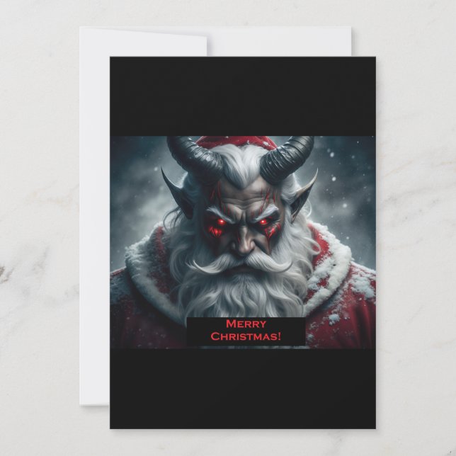 Satanischer Weihnachtsmann Feiertagskarte (Vorderseite)