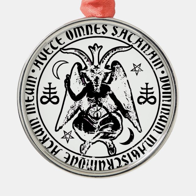 Satanisches Baphomet Silbernes Ornament (Vorne)